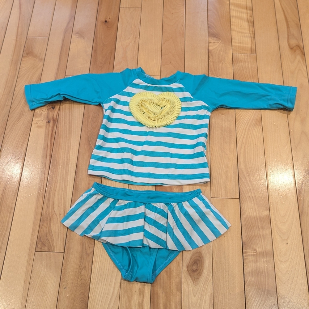 3/15$ Kids Swim Set with Heart Design - Blue and Yellow